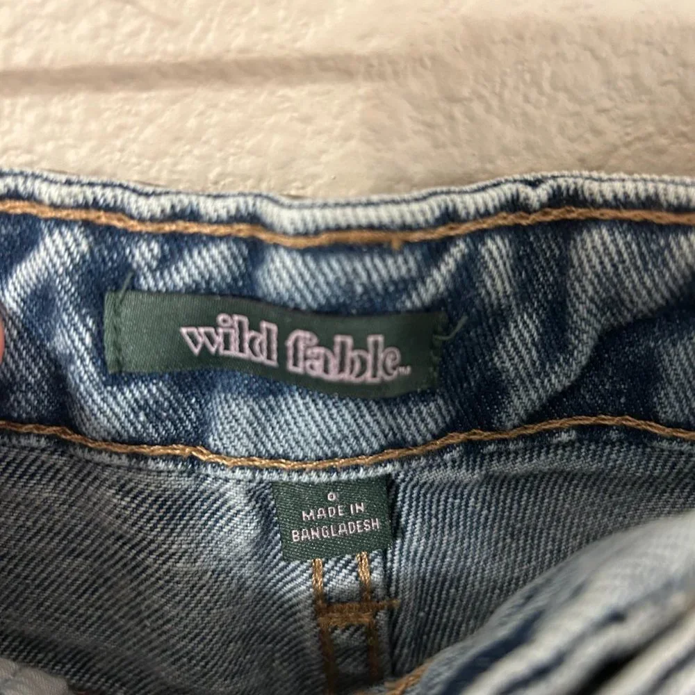 Women's Wild Fable Medium Wash Distressed Highest Rise Cutoff Jean Shorts